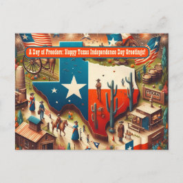 Ein Tag der Freiheit Texas Unabhängigkeit Tag Grüß Postkarte