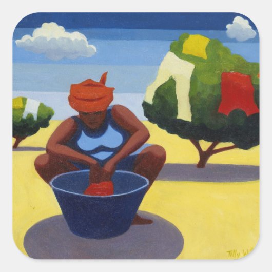 Ein Tag der Trockenheit 2007 Quadratischer Aufkleber (Vorderseite)