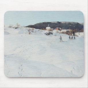 Ein Tag des Winters in Norwegen, 1886 Mousepad