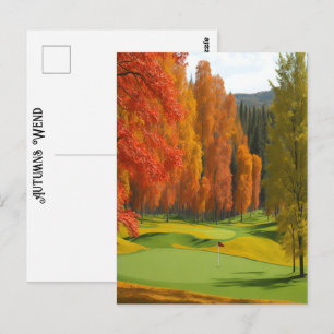 Ein Tag Golf Farbenfrohe Herbsttage Wend Zeitlose Postkarte