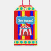 Ein Tag im Circus Kids Party Personalisiert Geschenkanhänger (Rückseite)
