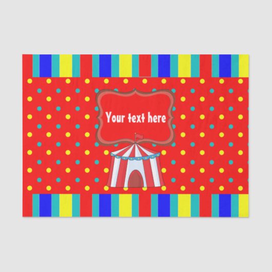 Ein Tag im Circus Kids Party Personalisiert Seidenpapier (Vorderseite)