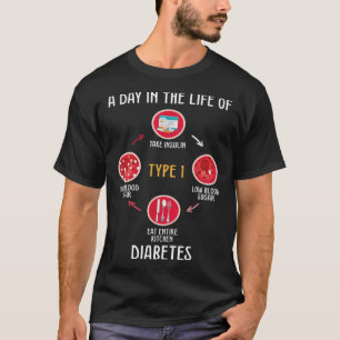 Ein Tag im Leben des Typ-1-Diabetes-Bewusstseins D T-Shirt