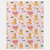 Ein Tag im Leben einer Katze lustig Fleecedecke (Vorderseite)