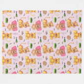 Ein Tag im Leben einer Katze lustig Fleecedecke (Vorderseite (Horizontal))