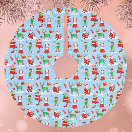 Ein Tag im Nordpol zu Weihnachten Polyester Weihnachtsbaumdecke