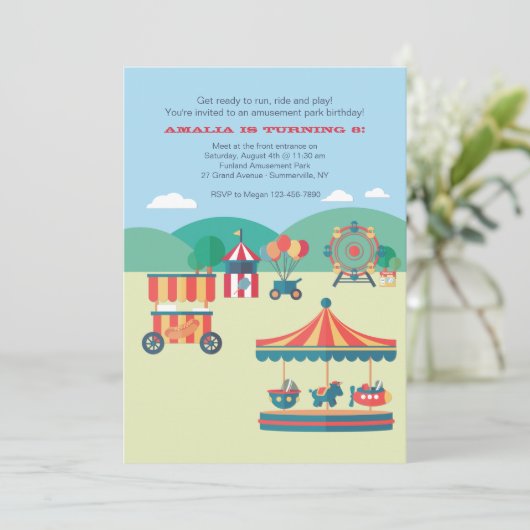 Ein Tag im Park Einladung (Stehend Vorderseite)