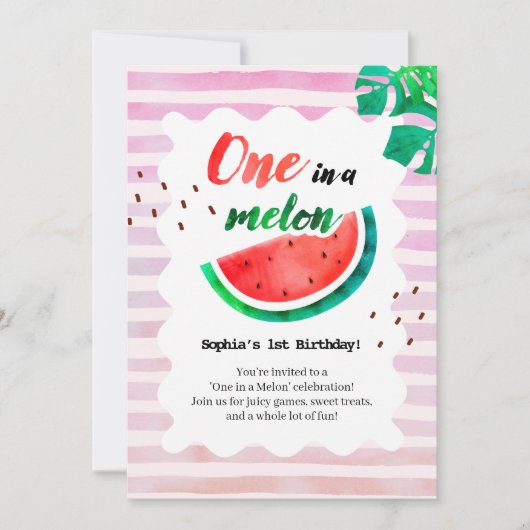 Ein Tag in Melon Einladung (Vorderseite)