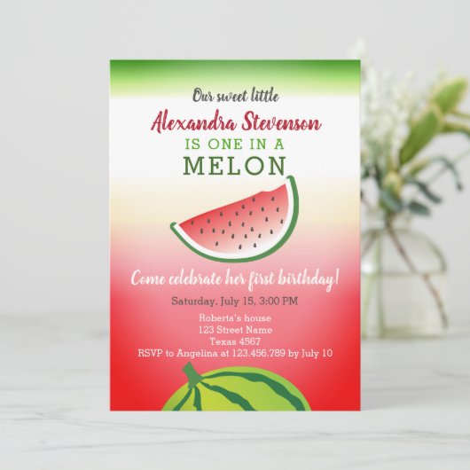 Ein Tag in Melon Einladung (Stehend Vorderseite)