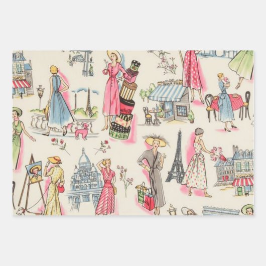 Ein Tag in Paris Geschenkpapier Set (Vorderseite 2)