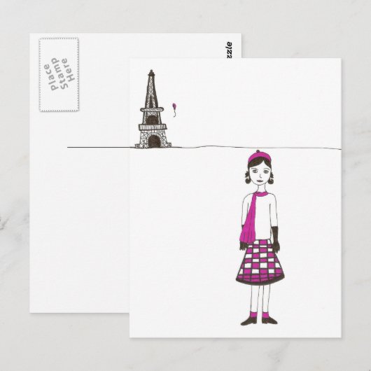 Ein Tag in Paris Postkarte (Vorne/Hinten)