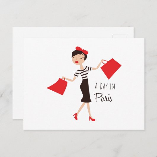 Ein Tag in Paris Postkarte (Vorne/Hinten)