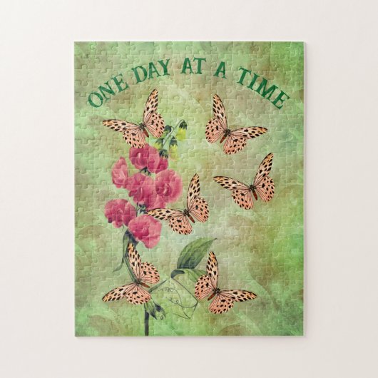 Ein Tag nach dem anderen Schmetterling Blume Inspi Puzzle (Vertikal)
