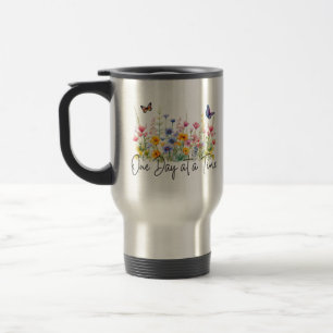 Ein Tag nach dem anderen Wildblumen für inspiriere Reisebecher