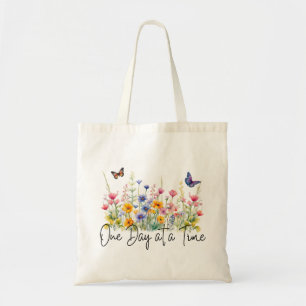 Ein Tag nach dem anderen Wildblumen für inspiriere Tragetasche