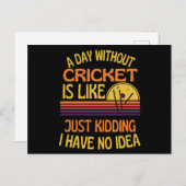 Ein Tag ohne Cricket Funny Cricket Lover Postkarte (Vorne/Hinten)