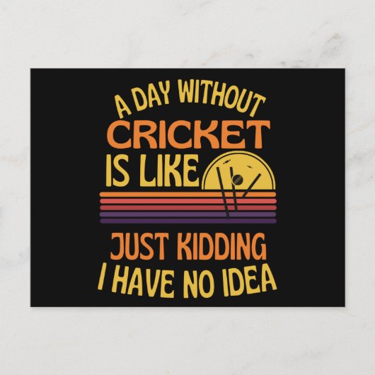 Ein Tag ohne Cricket Funny Cricket Lover Postkarte (Vorderseite)