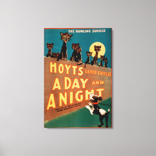 "Ein Tag und Nacht" Katzen und -hunde musikalisch Leinwanddruck