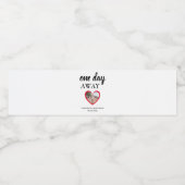 Ein Tag weg Herz Foto Probe Abendessen Wasserflaschenetikett (Einzelnes Label)