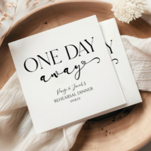 Ein Tag weg Minimal Hochzeit Probe Abendessen Serviette