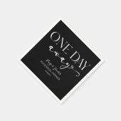 Ein Tag weg Minimal Hochzeit Probe Abendessen Serviette (Ecke)