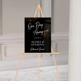 Ein Tag weg schwarzes Willkommenszeichen Acrylschild