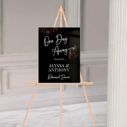 Ein Tag weg schwarzes Willkommenszeichen Acrylschild