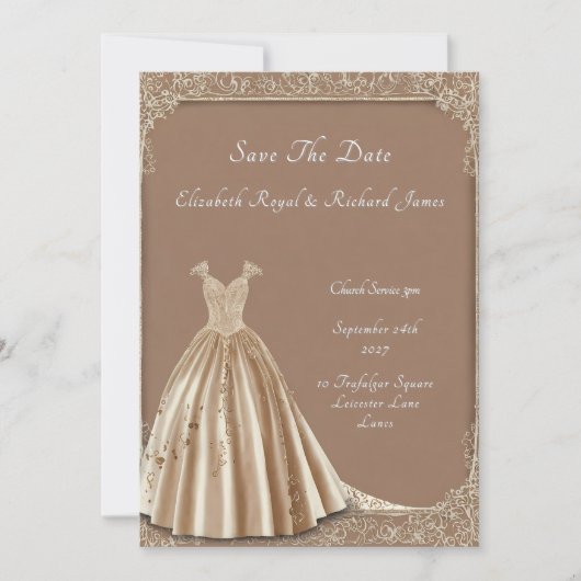 Ein Tag zum Gedenken an das Hochzeitskleid Einladung (Vorderseite)