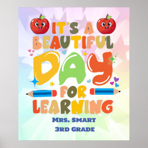 Ein Tag zum Lernen Graphic Bold Cute Poster