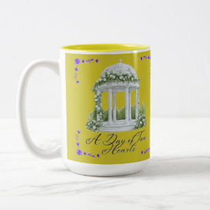 Ein Tag zweier Herzen gelblich grün Zweifarbige Tasse