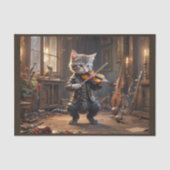 Ein talentiertes viktorianisches Kätzchen beim Fid Seidenpapier (Vorderseite)