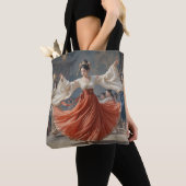 Ein Tänzer, der auf Musiktasche tanzt Tasche (Von Nahem)