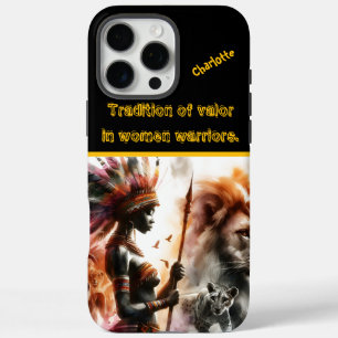 Ein tapferer Krieger steht stark unter Tieren iPhone 16 Pro Max Hülle