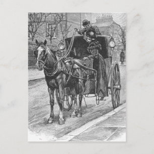 Ein Tarif für einen Hansom Cab-Treiber Postkarte