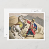 Ein Tartar mit seinem Pferd, graviert vom Thierry  Postkarte (Vorne/Hinten)