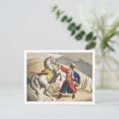 Ein Tartar mit seinem Pferd, graviert vom Thierry Postkarte (Stehend Vorderseite)