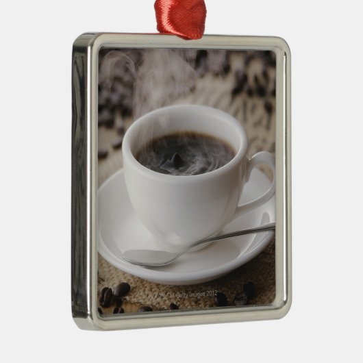 Ein Tasse Kaffee Silbernes Ornament (Rechts)