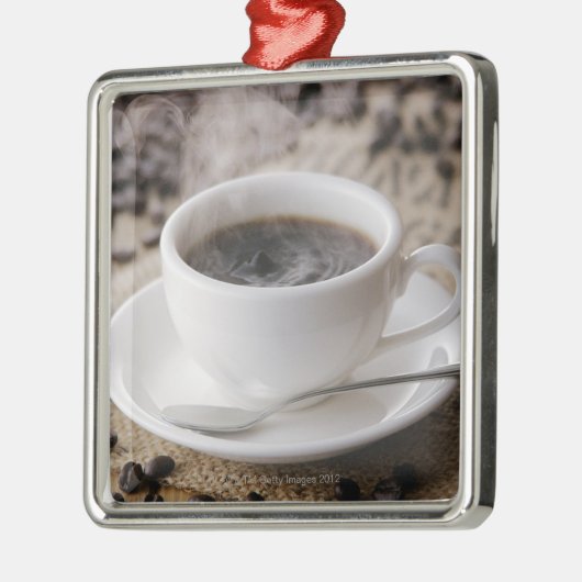 Ein Tasse Kaffee Silbernes Ornament (Links)