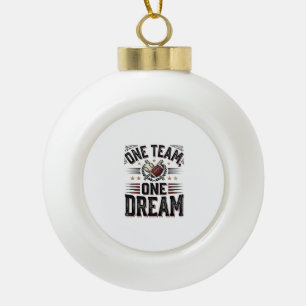 Ein Team Ein Traum Vintage Sportteam Shirt_1 Keramik Kugel-Ornament