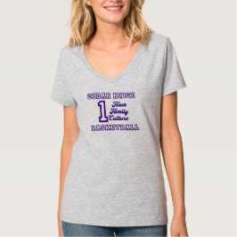 Ein Team Ladys Gray V-Neck T-Shirt