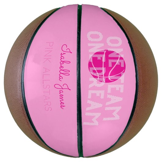Ein Team One Dream Pink Personalisiert Basketball (Vertikal)