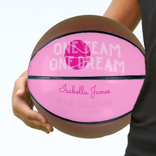 Ein Team One Dream Pink Personalisiert Basketball