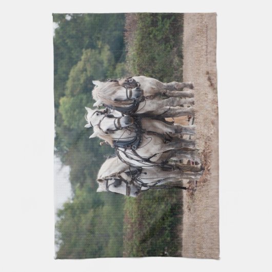 Ein Team von Percheron Geschirrtuch (Vertikal)