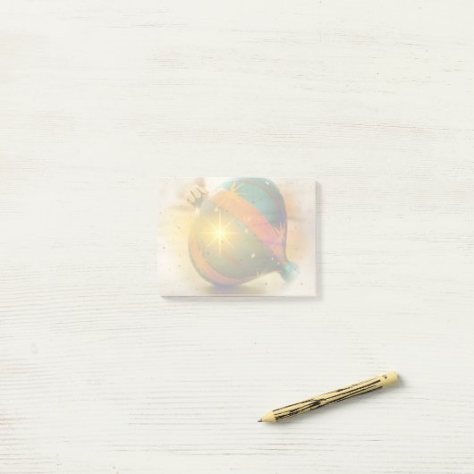 Ein Teardrop geformt Weihnachtsschmuck Post-it Klebezettel (Auf Schreibtisch)