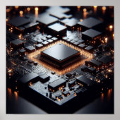 Ein technisches Bild, das auf eine Computerkompone Poster (Vorne)