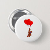 Ein Teddybär, der Herzgestrüpp in Form von Balloon Button (Vorne & Hinten)