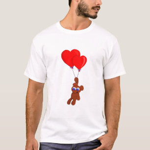 Ein Teddybär, der Herzgestrüpp in Form von Balloon T-Shirt