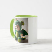 Ein Teddybär im Drachenkostüm. Tasse (Vorderseite Links)