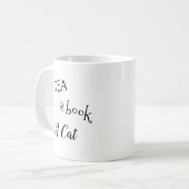 "Ein Tee, ein Buch, eine Katze" Tasse (Vorderseite Links)