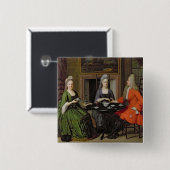 Ein Tee-Party (Öl auf Leinwand) Button (Vorne & Hinten)